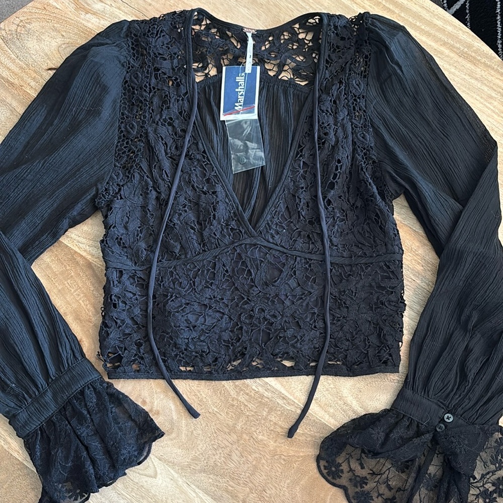 NWT Free People Black blouse